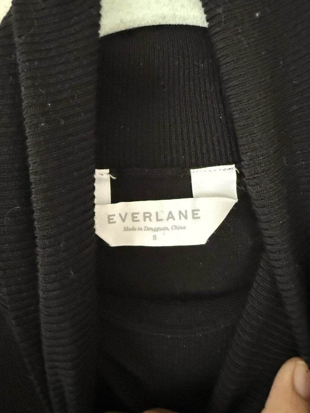Everlane 100% Wool Turtleneck Long Sleeve Boxy Black Top Layering Basics Relax S - Picture 7 of 8